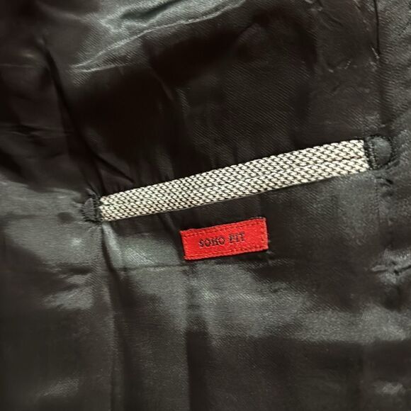 John Varvatos Black Textured Velvet Jacket Blazer Peak Collar 46R - Picture 7 of 16